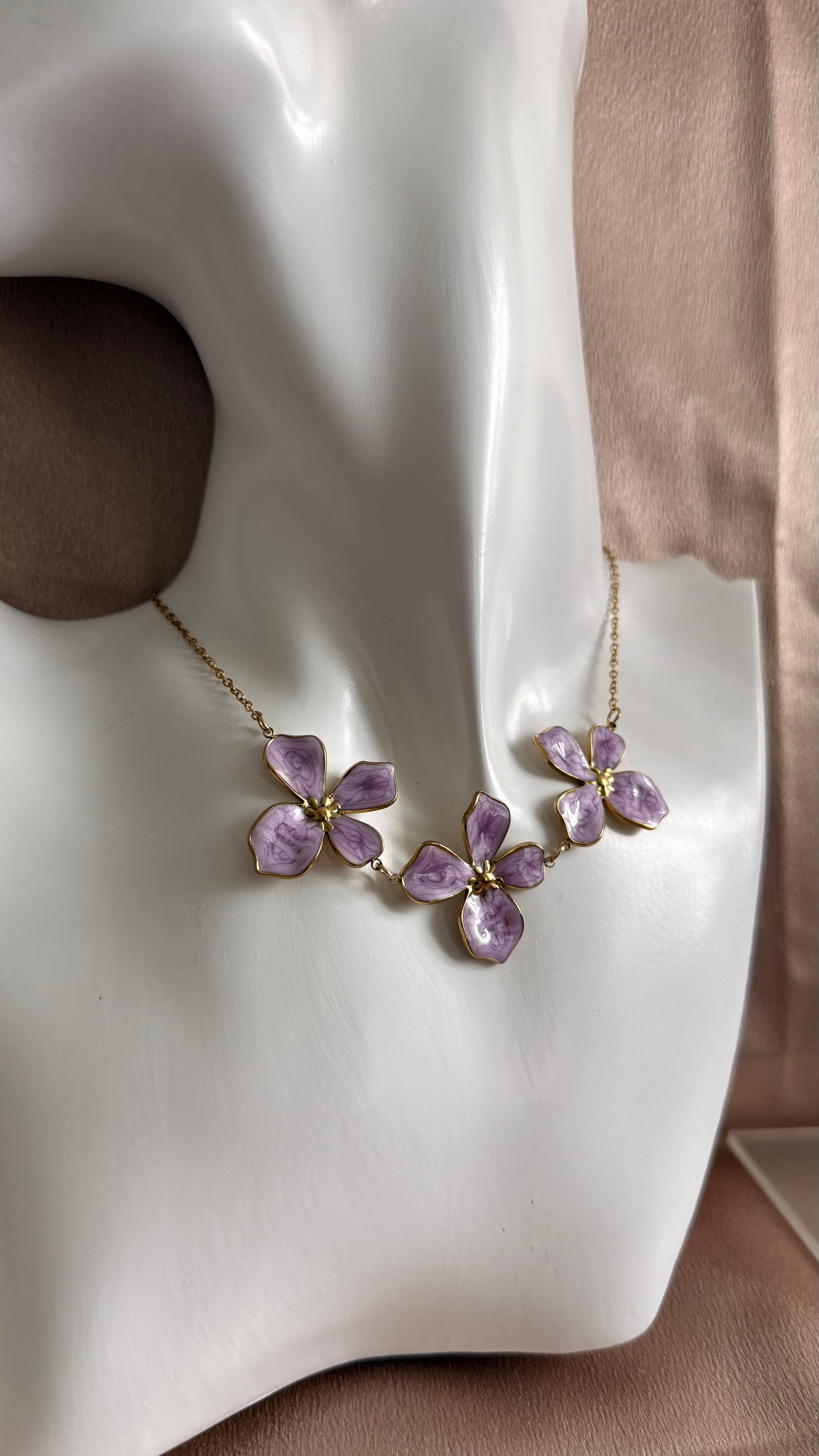 Purple Flower Jewelry Set
