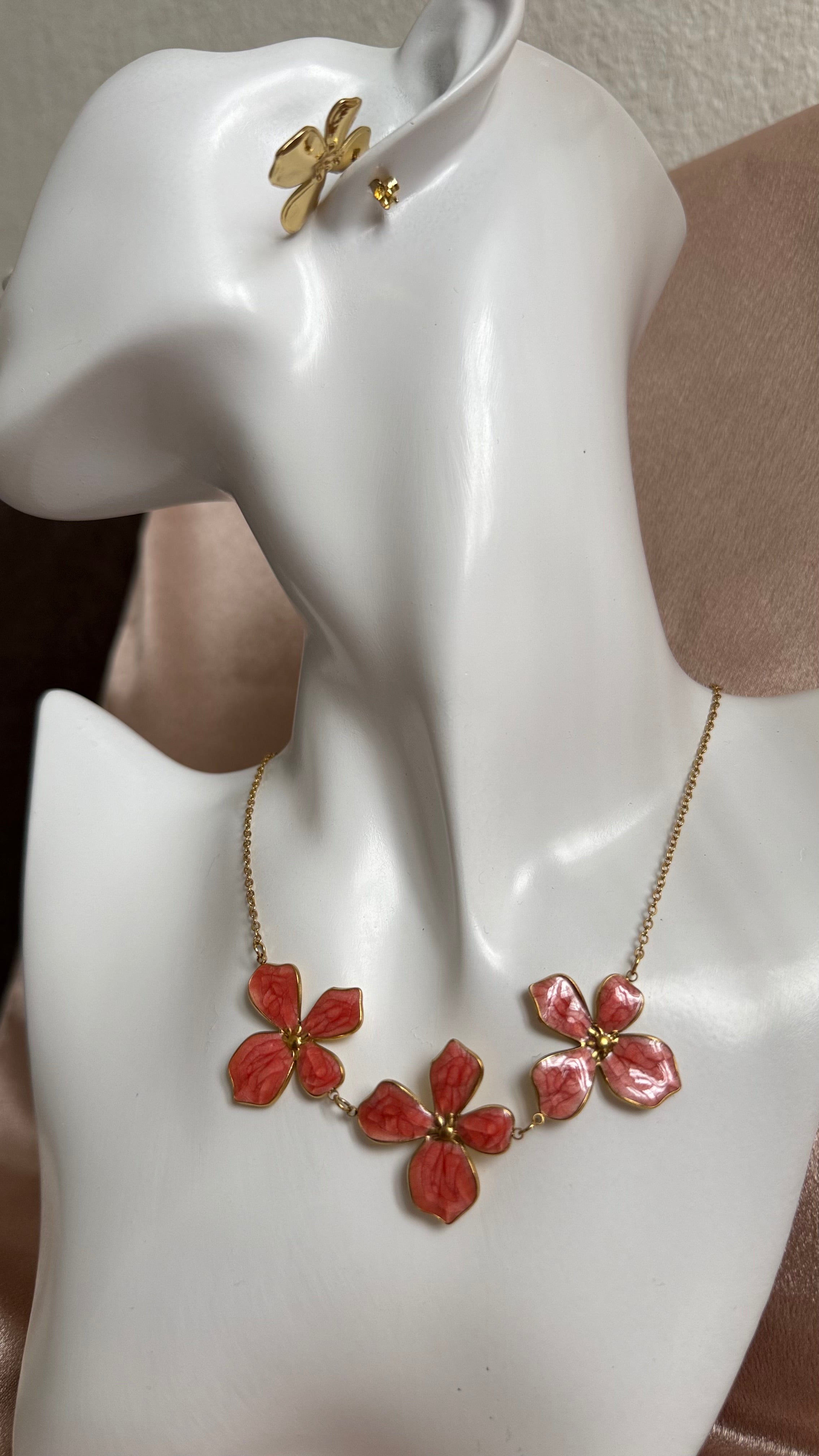 Orange Flower Schmuckset