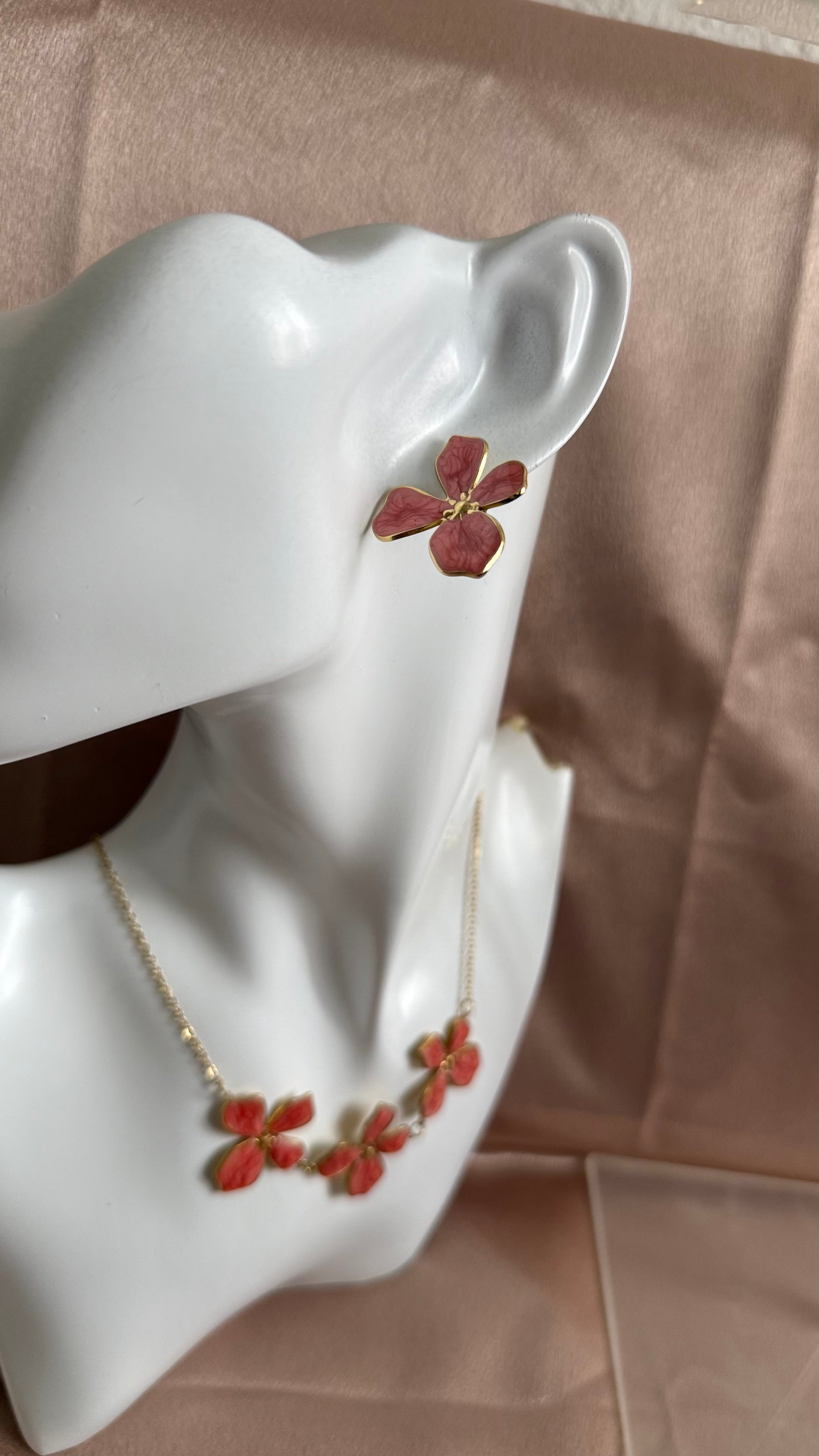 Orange Flower Schmuckset