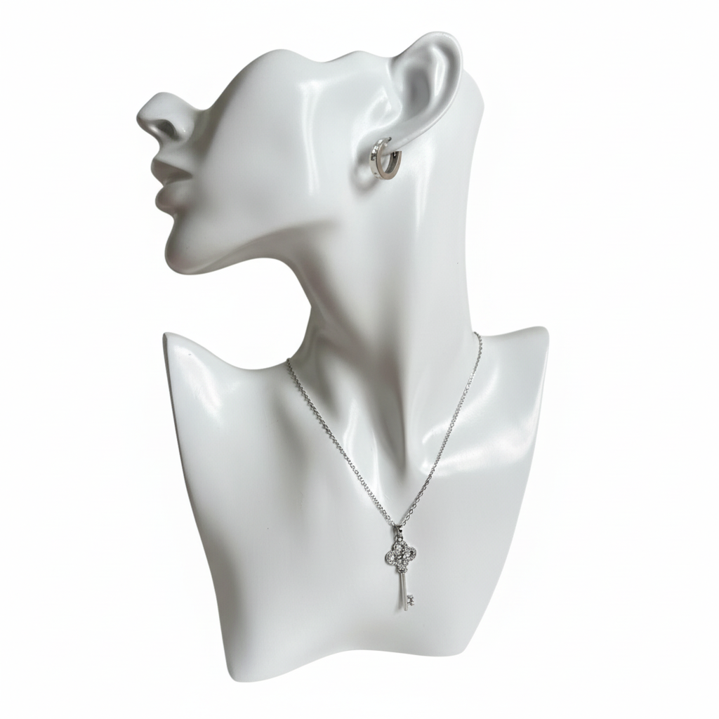 Crystal Key Necklace Detail