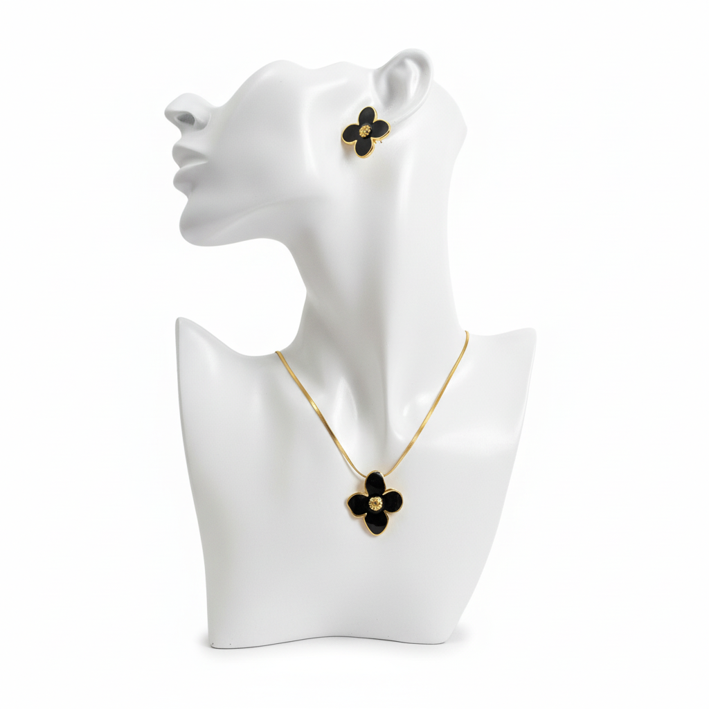 Noir Flower Schmuckset - Verbessertes Produktfoto