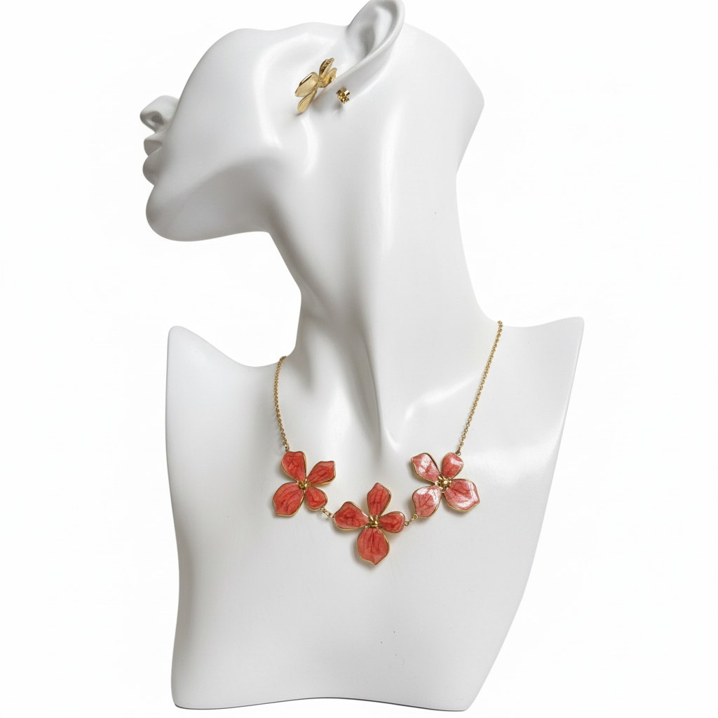Orange Flower Schmuckset - Verbessertes Produktfoto